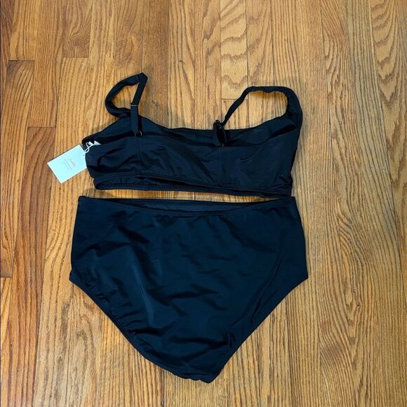 Andie Bikini Set Havana Top High Waisted Bottom Black size S NWT - Picture 3 of 8